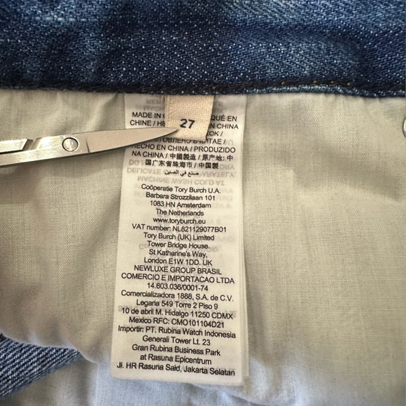 Tory Burch High Rise Cropped Vintage Wash Fragile Premium Selvedge Jeans 27 - Picture 13 of 14